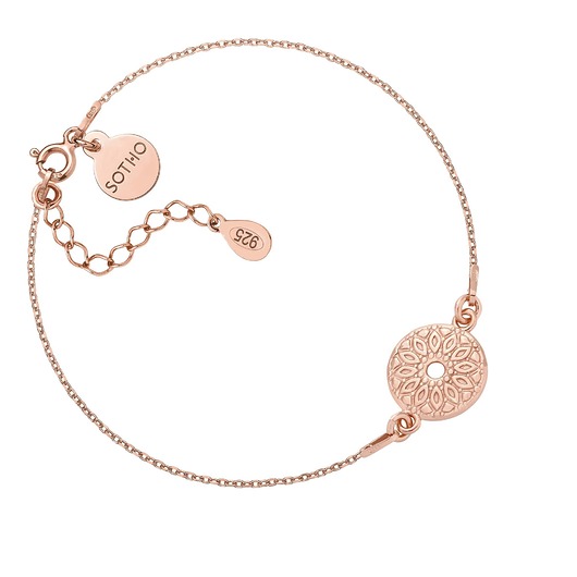 bransoletki złote Bransoletka z różowego złota z medalionem