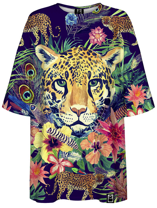 t-shirt damskie DR.CROW T-shirt Damski Oversize Hidden Leopard