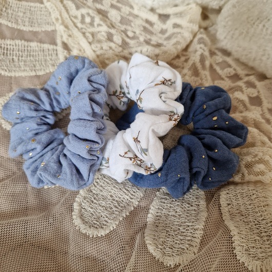 gumki do włosów Zestaw 3 scrunchie