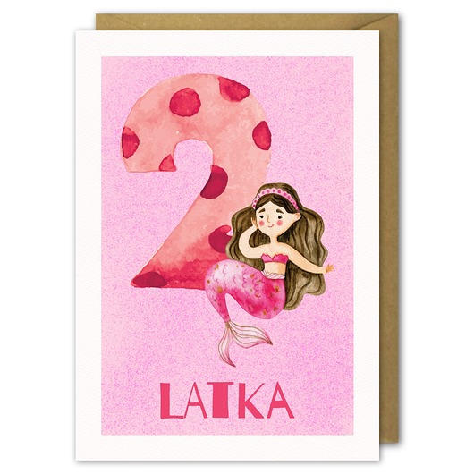 Kartka Urodzinowa , 2 latka PaperFlamingo