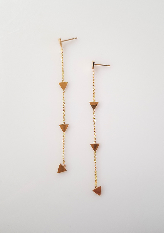 kolczyki pozłacane Kolczyki pozłacane Triangles in Chains