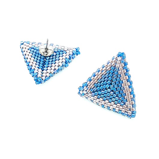 kolczyki szklane Kolczyki Trójkątne Sztyfty "Cynamonowy Zmierzch"