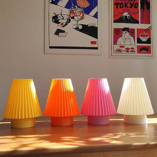 lampy stołowe Lampa Kyoto z plisowanym abażurem 