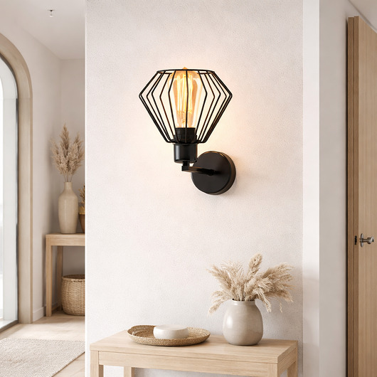 kinkiety Czarny kinkiet w stylu loft DUBLIN LOFT