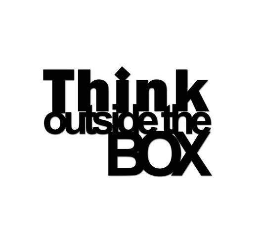 Napis na ścianę 3D Think Outside The Box czarny Home Design