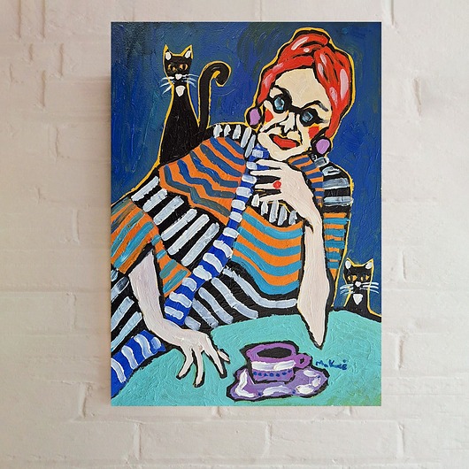 obrazy Obraz do salonu portret pasiaste myśli