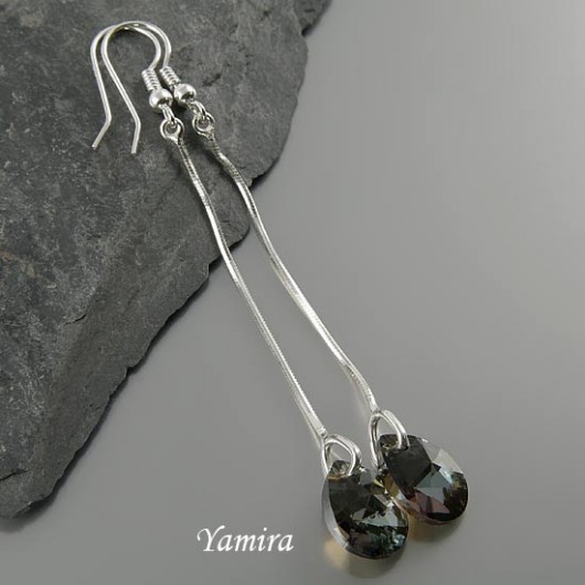 Kryształ Swarovski long BronzeShade - kolczyki yamira