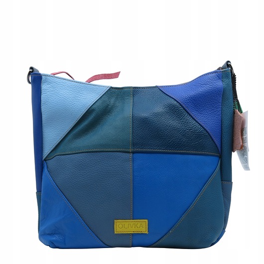 torby na ramię Torebka damska klasyczna skórzana na ramię oryginalna szeroki pasek OLIVKA