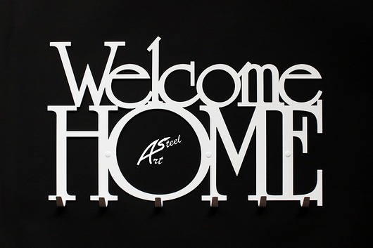 Wieszak Ubrania Welcome Home Designerski Ozdoba ArtSteel