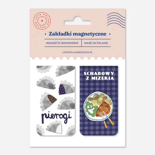 zakładki do książek Zakładki Magnetyczne Pierogi + Schabowy