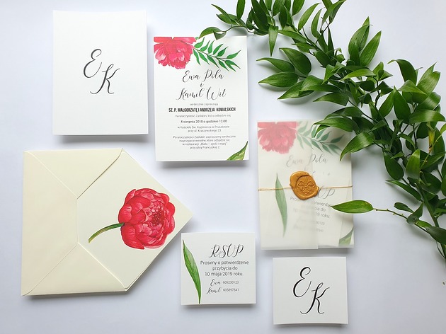 Zaproszenia ślubne Seria Peony FD1 FarrowDesign