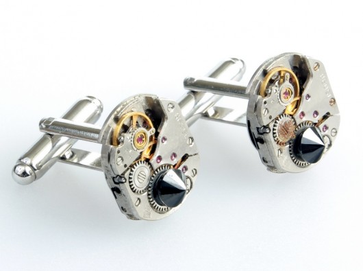 spinki do mankietów Spinki do mankietów - SQUARES I DARK KNIGHT - spinki z mechanizmami