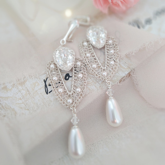 Biżuteria ślubna Vestiya klipsy ślubne