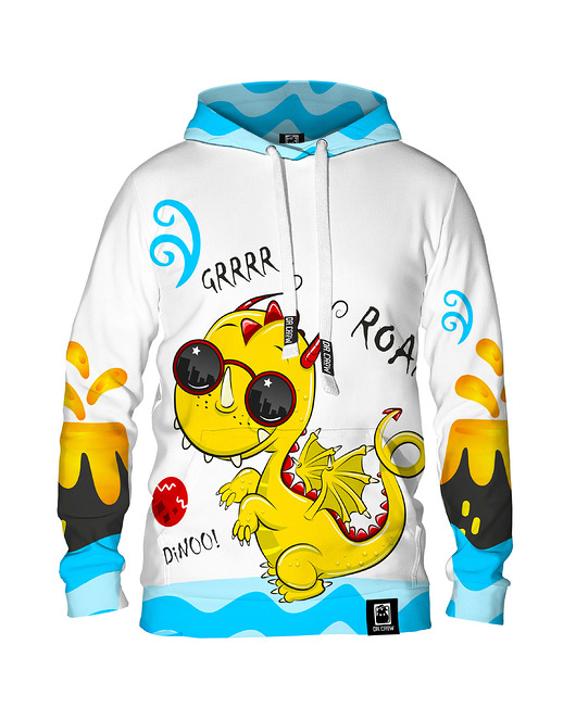 bluzy męskie Męska Bluza z kapturem DR.CROW Cute Dino