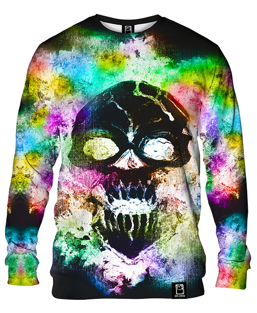 bluzy męskie Bluza Bez Kaptura Męska DR.CROW Neon Skull Pastels