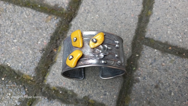 bransoletki wire wrapping Letnia łąka  - bransoletka regulowana
