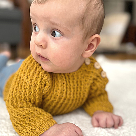 swetry dla chłopców Sweterek z merynosa dla chłopca 3-6 miesięcy