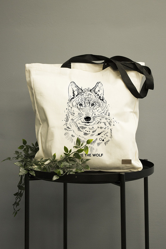 Torba bawełniana Wilk AllbagAllprints