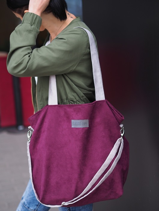 Duża torba shopperka Mili Duo MD1 - burgund Militu