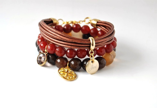 bransoletki z kamieni naturalnych Chestnut  Set