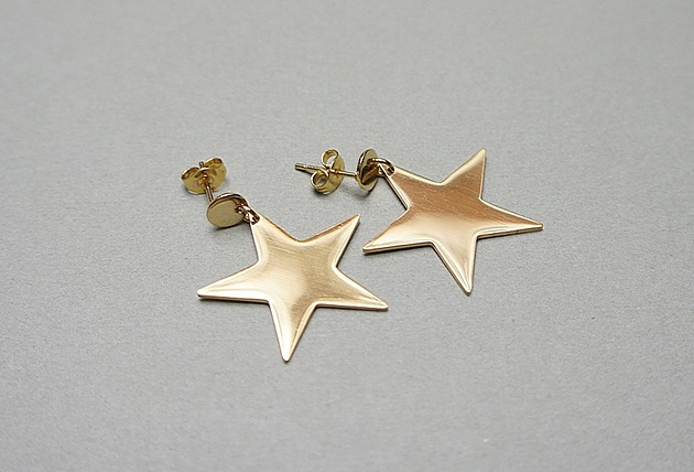 kolczyki pozłacane Alloys Collection  /Star gold/ - kolczyki