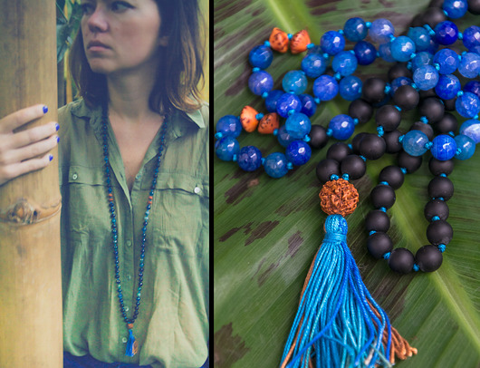 GO GOA MALA /// naszyjnik RUDRAKSZA agaty NOMAD ACCESSORIES