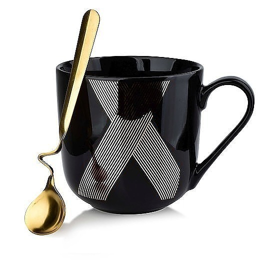 Kubek Porcelanowy z Łyżeczką Nero 550 ml MIA home