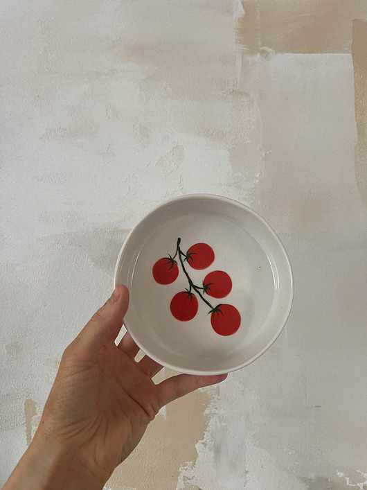 miski i misy Miseczka porcelanowa z pomidorkami mała LA LUZ