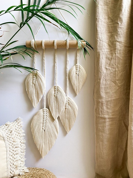 makramy Makrama piórka/liście