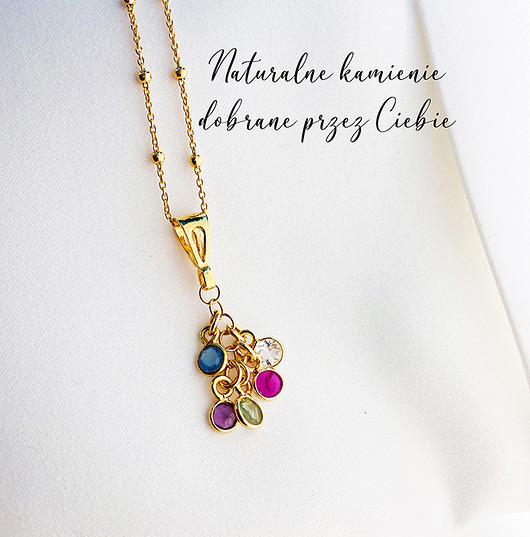 naszyjnik z kamieniami, rubin ametyst Anemon Atelier