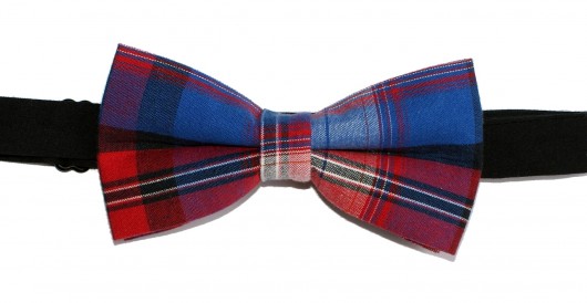 Mucha gotowa bowstyle czerwono-granatowa krata bowstyle