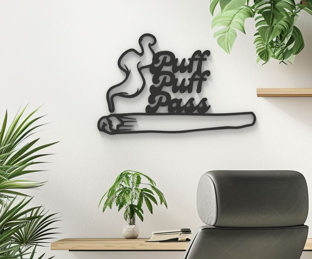 Ozdoby na ścianę Napis- 3d  papieros- dekoracja Marihuana- dekoracja ścienna