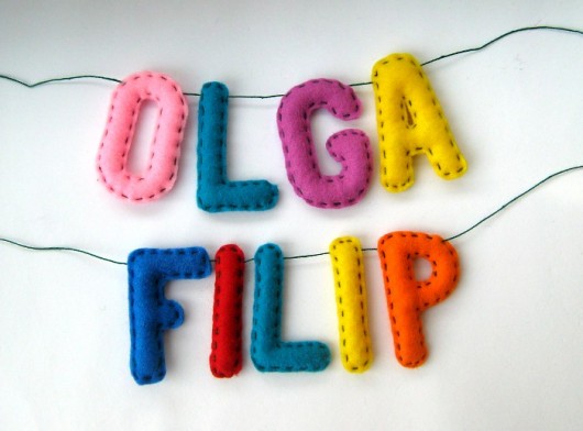 Literki z filcu - Olga i Filip locoloro