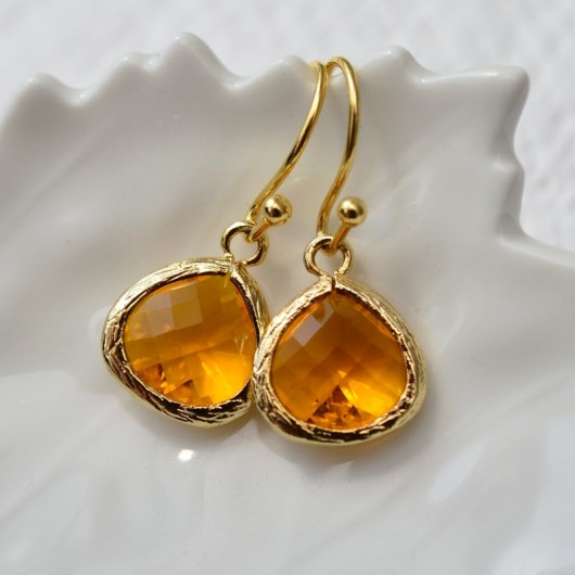 amber orange raindrops Made by Magda