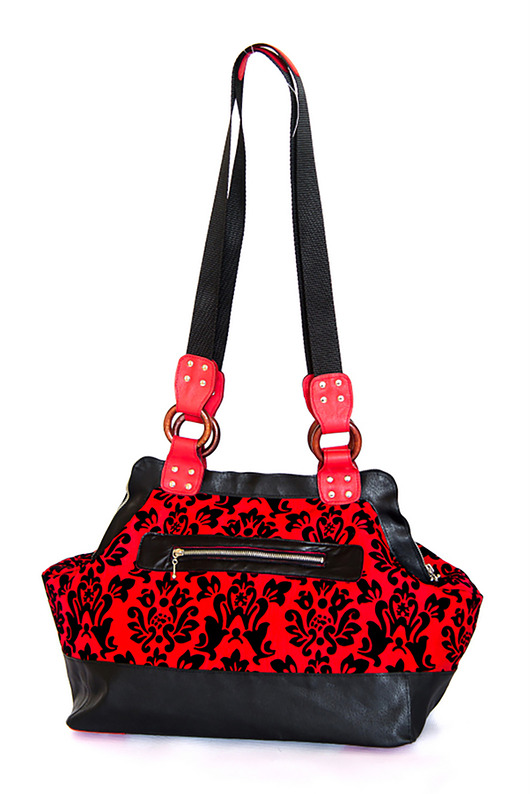 torby na ramię SKÓRZANA TORBA 100 % handmade "kwiaty w czerwienieni"