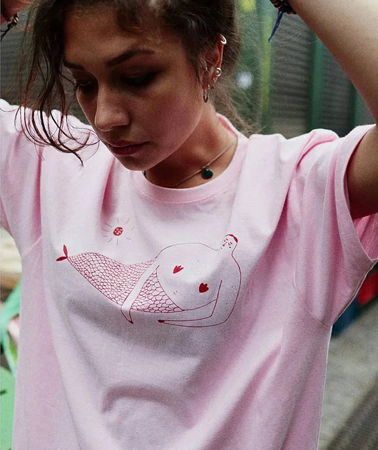 t-shirt damskie Unisexowy Tshirt Syren