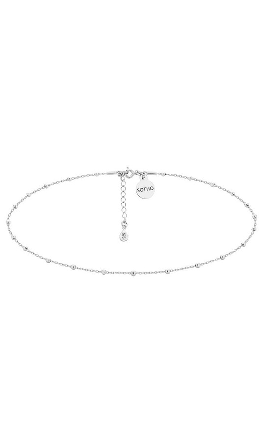 chokery Srebrny choker z kuleczkami