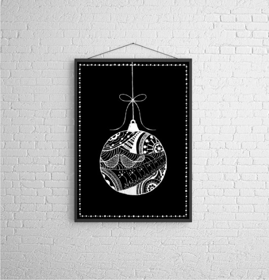 Xmas bauble black Kreska