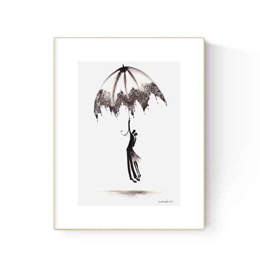 grafiki i ilustracje Grafika 21X30 malowana ręcznie na papierze