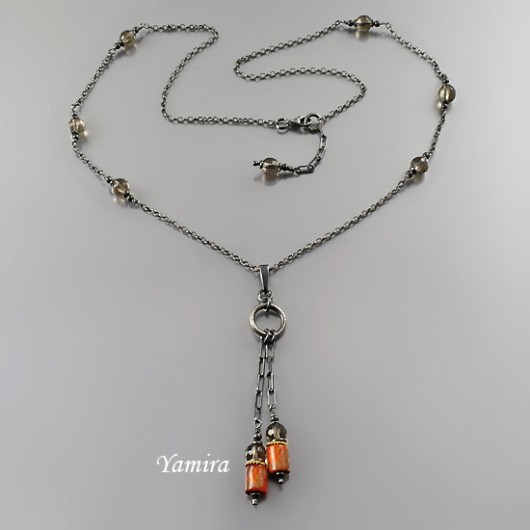 naszyjnik - jaspisy orange yamira