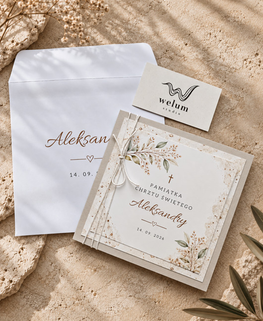 kartki scrapbooking Personalizowana pamiątka kartka Chrztu Świętego 