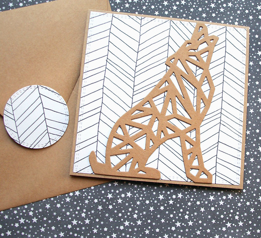 kartki scrapbooking The WOOLF :: kartka handmade :: WILK, wilczyca