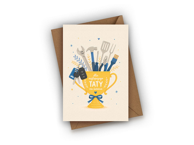 kartki okolicznościowe - wydruki Kartka na Dzień Taty- Puchar dla Taty