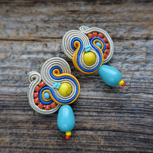 kolczyki soutache Etniczne kolczyki soutache