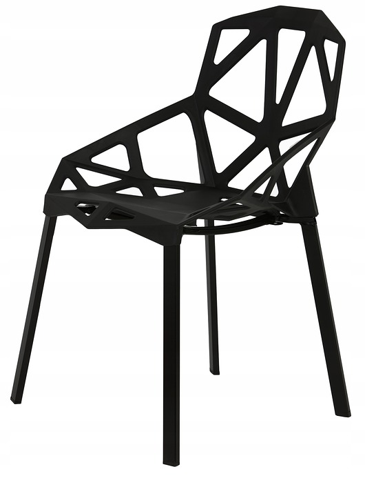 Krzesło designerskie komplet 4szt czarny mat PokaHome