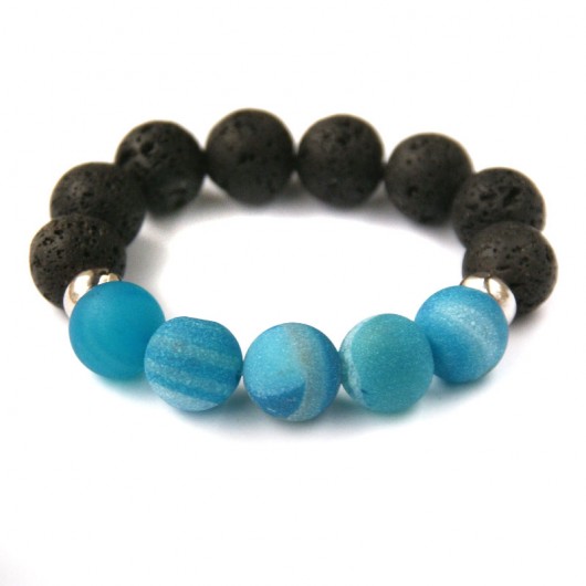 agat DRUZY mrożony BLUE & czarna lawa kaktusia