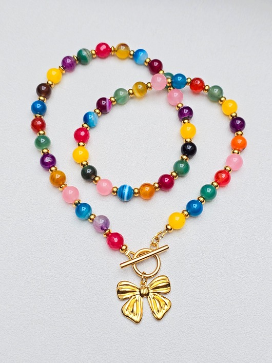 naszyjniki - inne Naszyjnik Kokardka w Kolorach