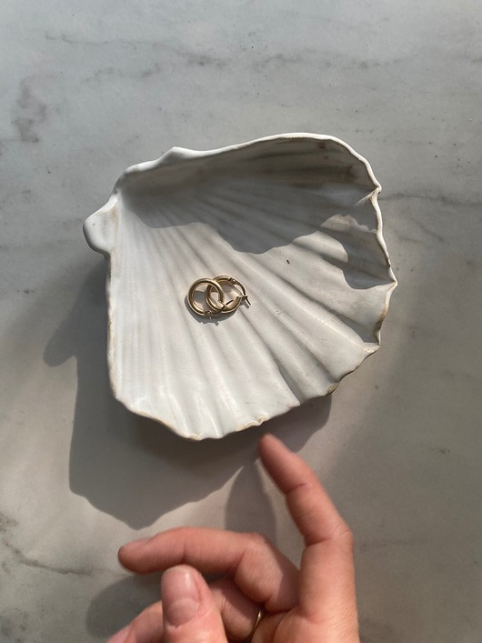 pojemniki na biżuterię Podstawka na Biżuterię Palo Santo Ceramiczna Muszelka Muszla Gołąbek