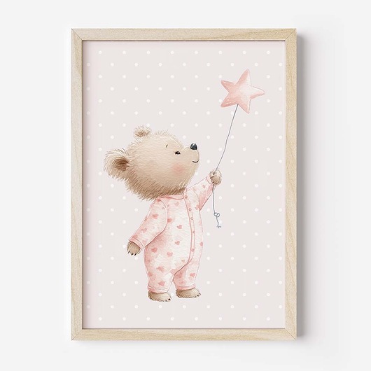 obrazy i plakaty do pokoju dziecięcego Plakat Na Ścianę Dla Dziewczynki Różowe misie nr. 1