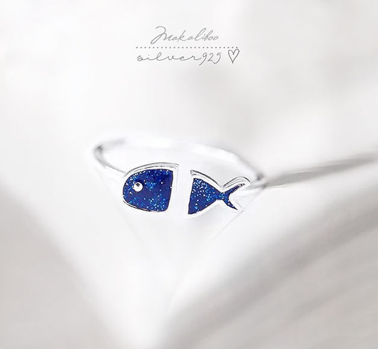 Makaliboo  Blue Fish   - SREBRO 925 -BOX Ewa Saj  Silver